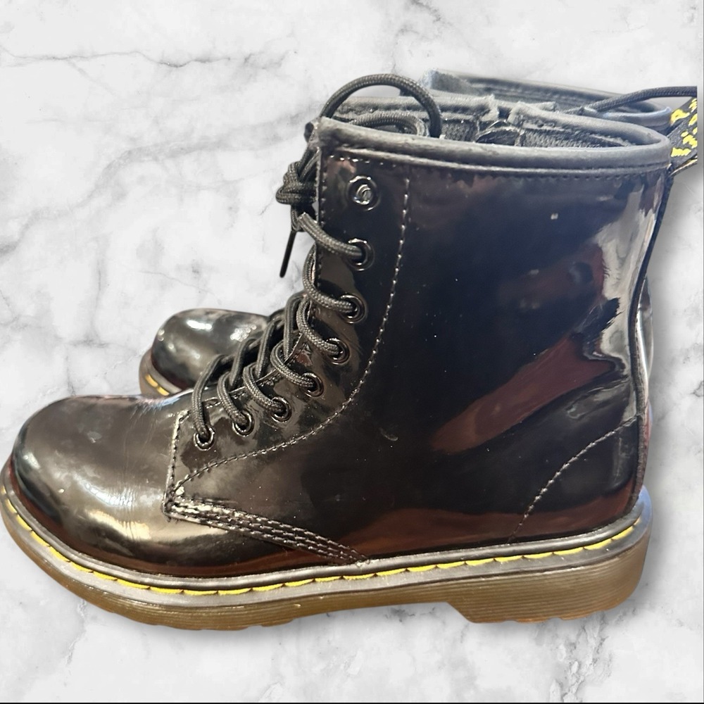 DR. MARTENS Black Junior Kids Boots Zip Sides Lace Up Size 3 - Picture 4 of 6